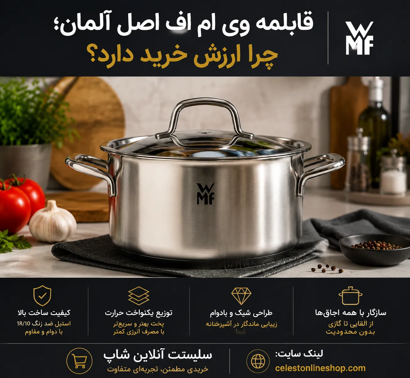 بهترین قیمت قابلمه وی ام اف اصل در ایران