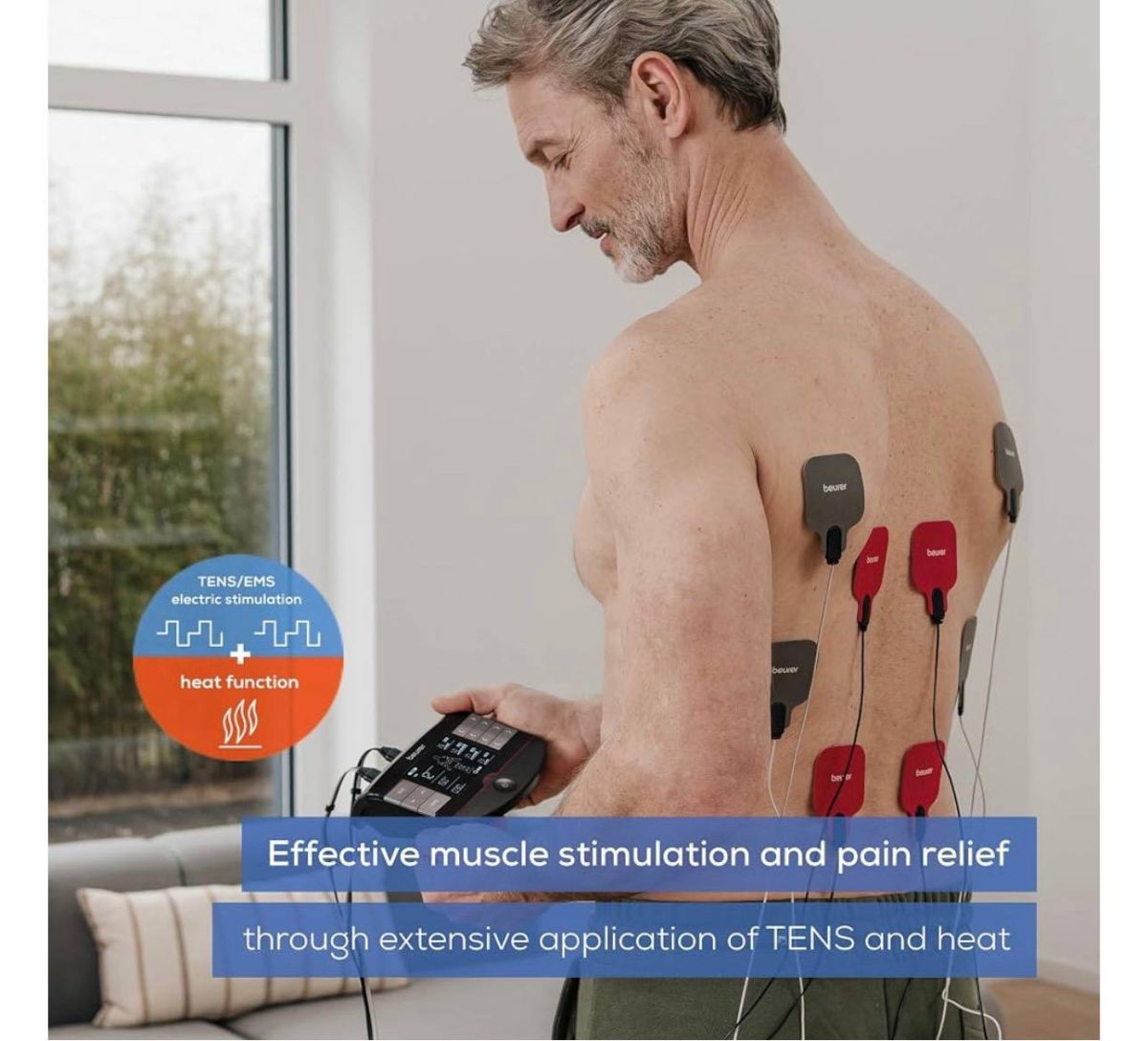Beurer EM 89 Digital TENS/EMS Device with Heat | 4-in-1 Function for Pain Therapy - تصویر 2
