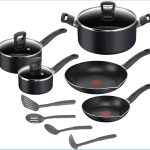 T-FAL Simply Cook Cookware 12-Piece Set, Black