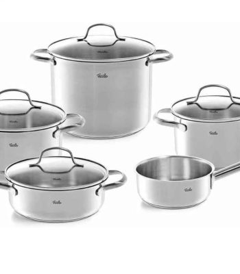 Fissler San Francisco 5 Piece Stainless Steel Saucepan Set with Glass Lid