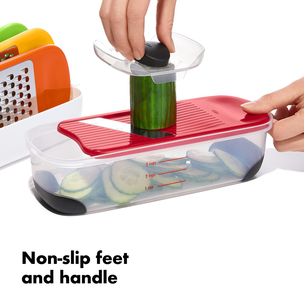 رنده و اسلایسر چندکاره OXO Good Grips مدل Complete Grate & Slice، سفید - تصویر 4